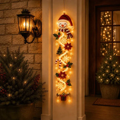🎄 Vianočné svietiace dekorácie na dvere MerryCascade | 6 slávnostných dizajnov, teplé svetlo, 3D detaily a priestorovo úsporný vertikálny dizajn ✨