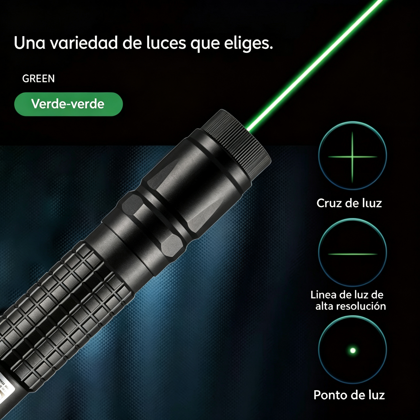 Zelený mechanický laserový ukazovateľ na polohovanie a vyznačovanie pravých uhlov; krížový laser.