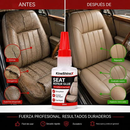 🚗 Adhesivo de secado rápido para cuero de asientos de coche: adhesivo de vinilo y cuero con boquilla de precisión, apto para asientos de coche, sofás y muebles de cuero.