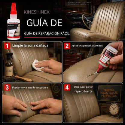 🚗 Adhesivo de secado rápido para cuero de asientos de coche: adhesivo de vinilo y cuero con boquilla de precisión, apto para asientos de coche, sofás y muebles de cuero.