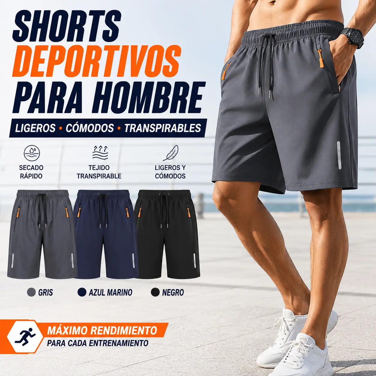 【30%OFF】👖😎【Juego de 3 piezas】【M-8XL】Shorts elásticos de secado rápido para hombre