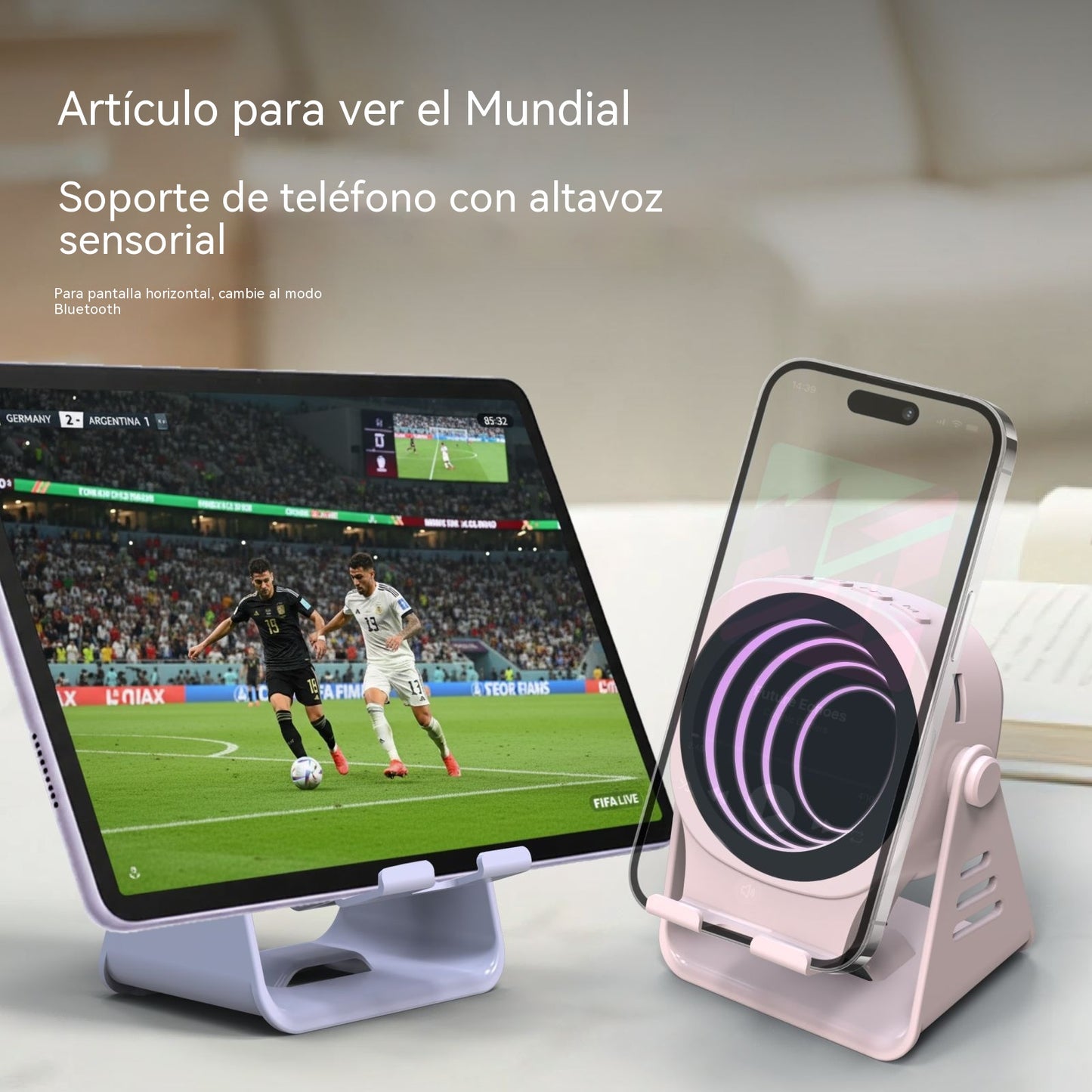 😆Soporte para teléfono con altavoz sensor