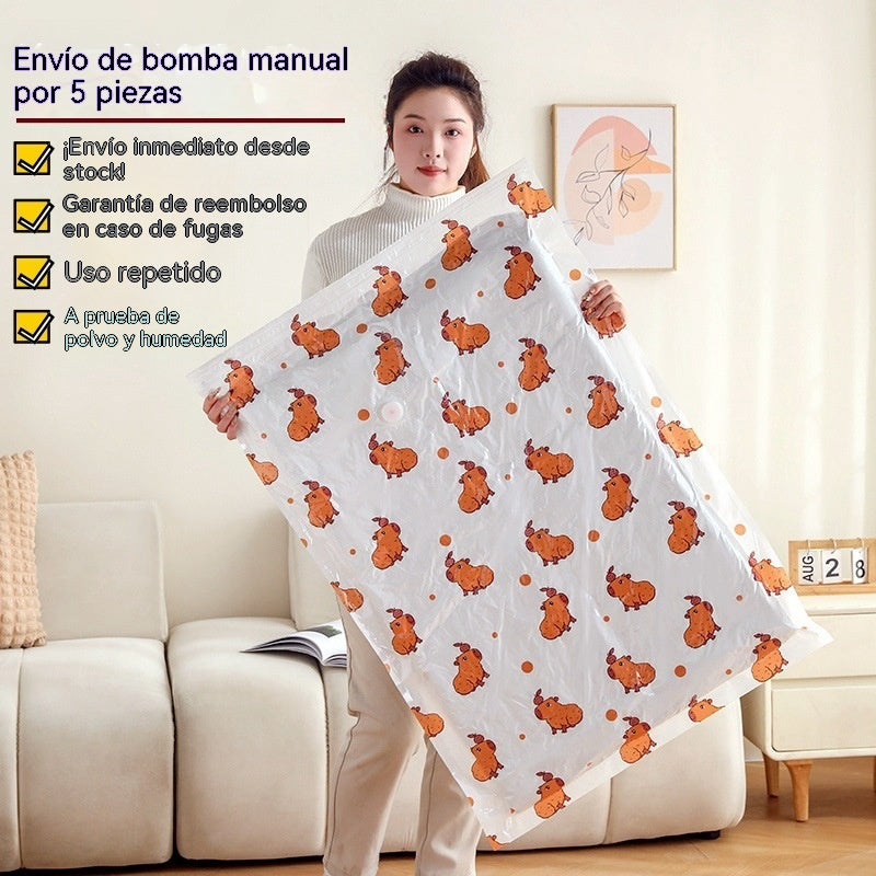 5 artículos por 27 euros-💨 【60×80cm】Bolsa de almacenamiento al vacío grande y compresible: no requiere bomba, es a prueba de fugas e ideal para ahorrar espacio en maletas y en casa ✈️