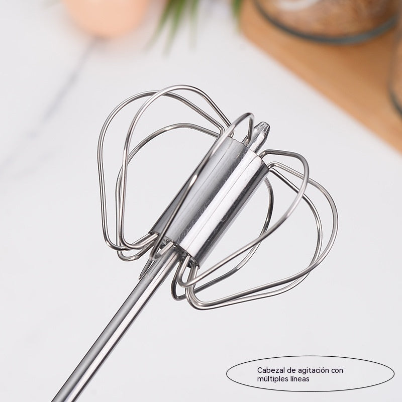 26€【 Conjunto de 2 piezas】Batidor de huevos semiautomático de acero inoxidable