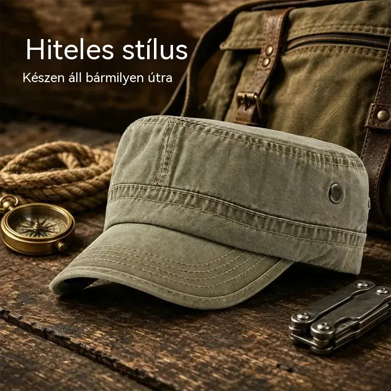 Mosott vintage stílusú katonai kadét sapka nőknek és férfiaknak