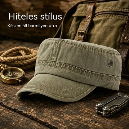 Mosott vintage stílusú katonai kadét sapka nőknek és férfiaknak