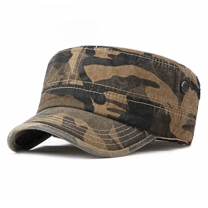 Gorra de cadete militar lavado, estilo vintage, para mujeres y hombres