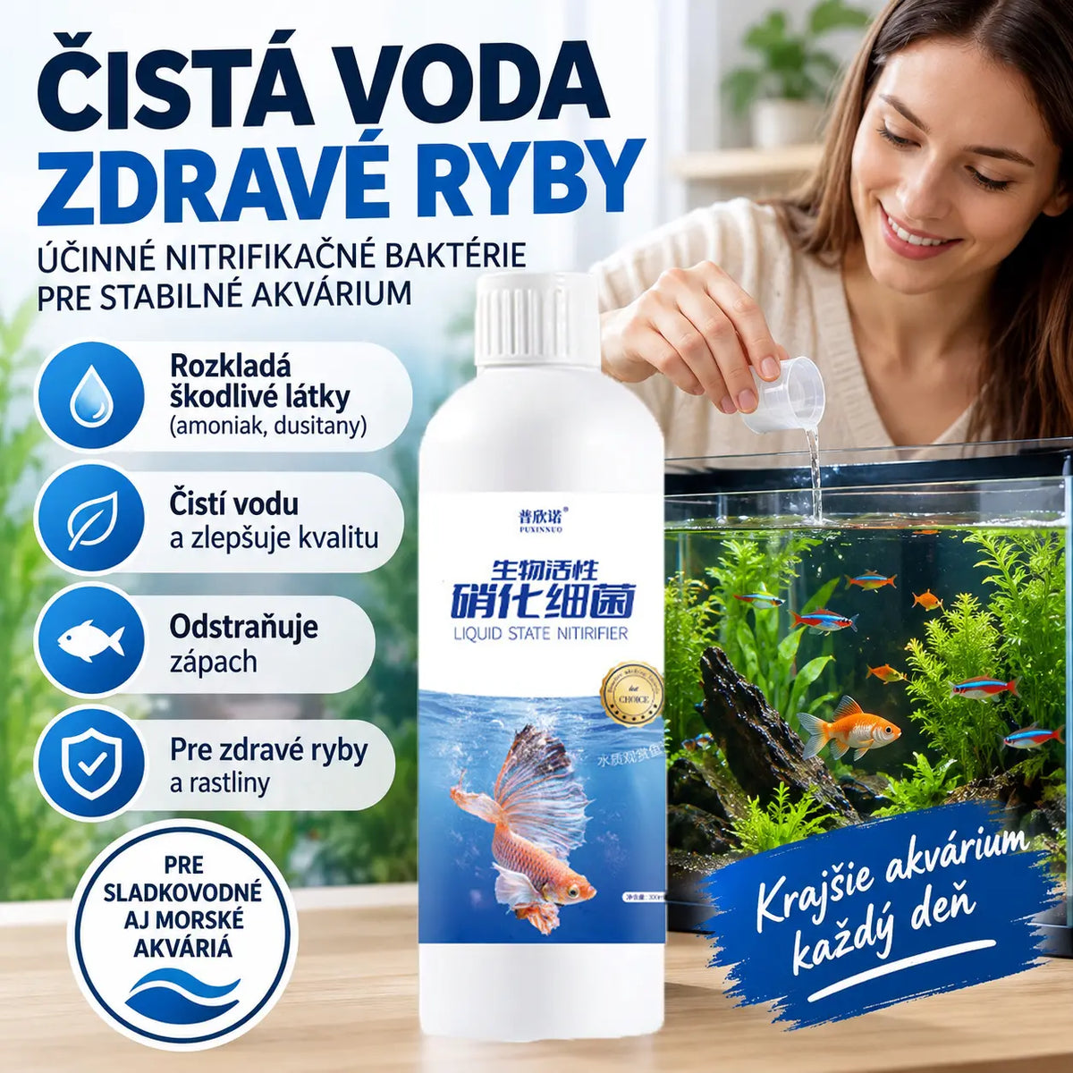 🐠🐟🐡Prípravok na čírenie vody v akváriu