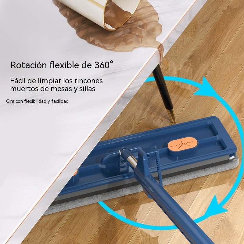 【37€】Mopa + 6 paños de limpieza--Nuevo modelo 2026: Mopa plana de 42 cm con sistema manos libres