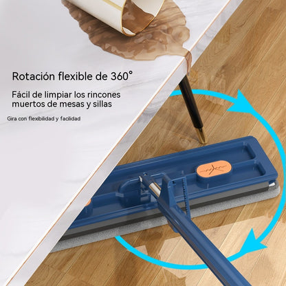 【37€】Mopa + 6 paños de limpieza--Nuevo modelo 2026: Mopa plana de 42 cm con sistema manos libres