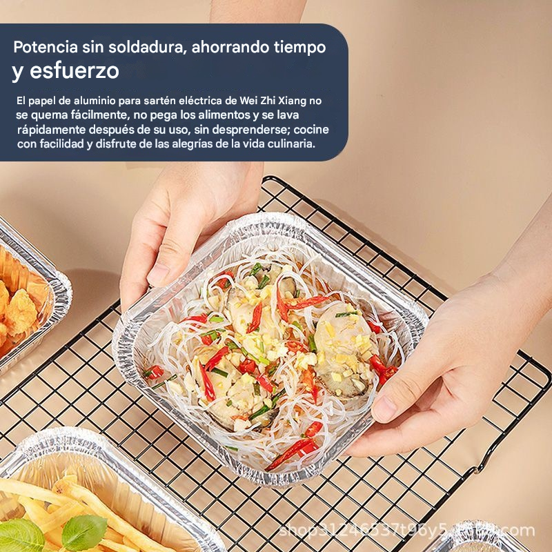 【30%OFF】[50 piezas] Bandeja para hornear para freidora de aire, bandeja de papel de aluminio
