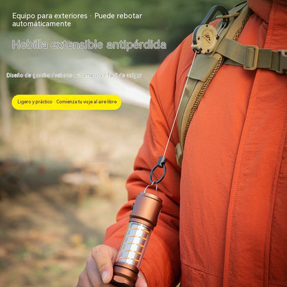 🏆Llavero con mosquetón plegable🎣 – cordón de acero de 65 cm, soporte para identificación resistente, accesorio EDC ligero, adecuado para llaves, identificación y actividades al aire libre.