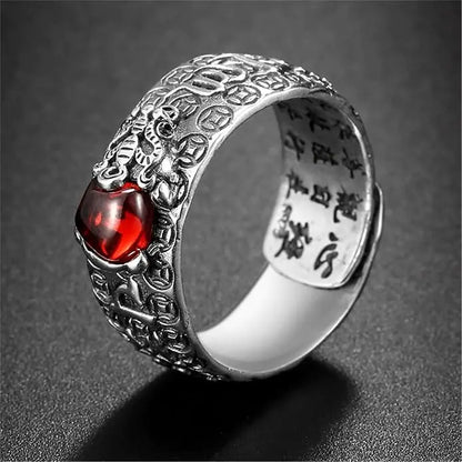 🔥🔥【Compra 1 y llévate 1 gratis】2 artículos 24€💖Anillo de plata 999, estilo retro unisex con amuleto de la suerte Pixiu, fuerte y de moda.