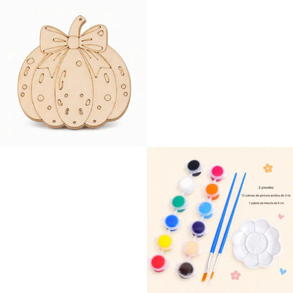 🎃 ¡A mitad de precio! 🪵 Kit de manualidades de calabazas de madera: campanillas de viento de Halloween para hacer tú mismo ✨