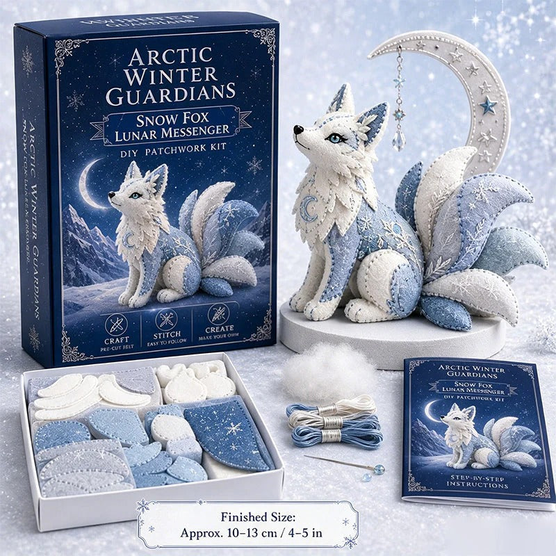 🐉Kit de patchwork de fieltro para crear un dragón de hielo: Set de costura para el guardián del invierno ártico