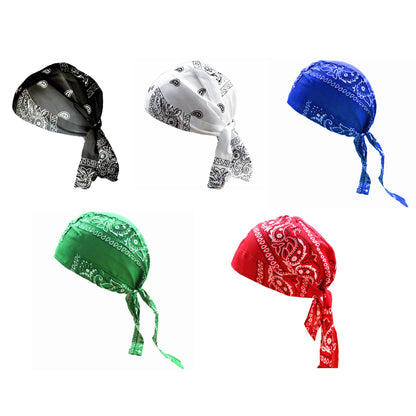 🏝【Paquete de gran valor – 5 piezas】Elegante sombrero/pañuelo para la cabeza de estilo retro hecho de seda transpirable