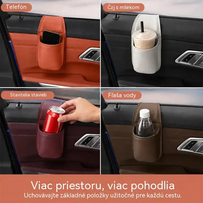 2 kusy za 24 €🚗 Viac priestoru a poriadok v aute! Kožený držiak na dvere auta / na pohár a telefón (jednoduchá montáž na okno / ponuka 1+1 ZADARMO – dostanete 2 kusy)! ✨