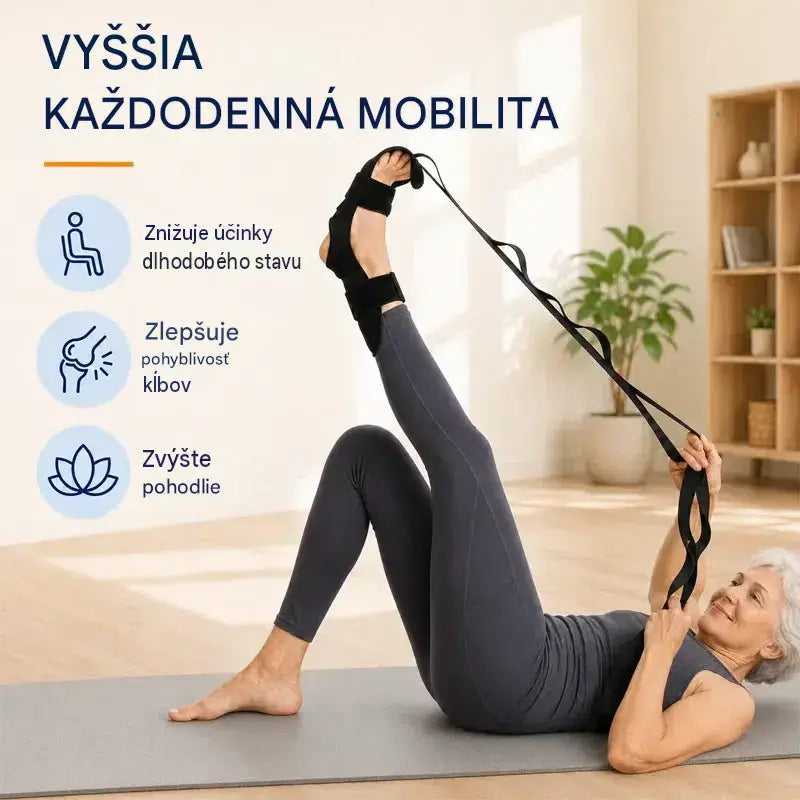 2 kusy za 23 €】Naťahovací pás a strečing väzov na jogu a fitness – priedušný a nastaviteľný popruh na členky a chodidlá, regeneráciu a flexibilitu