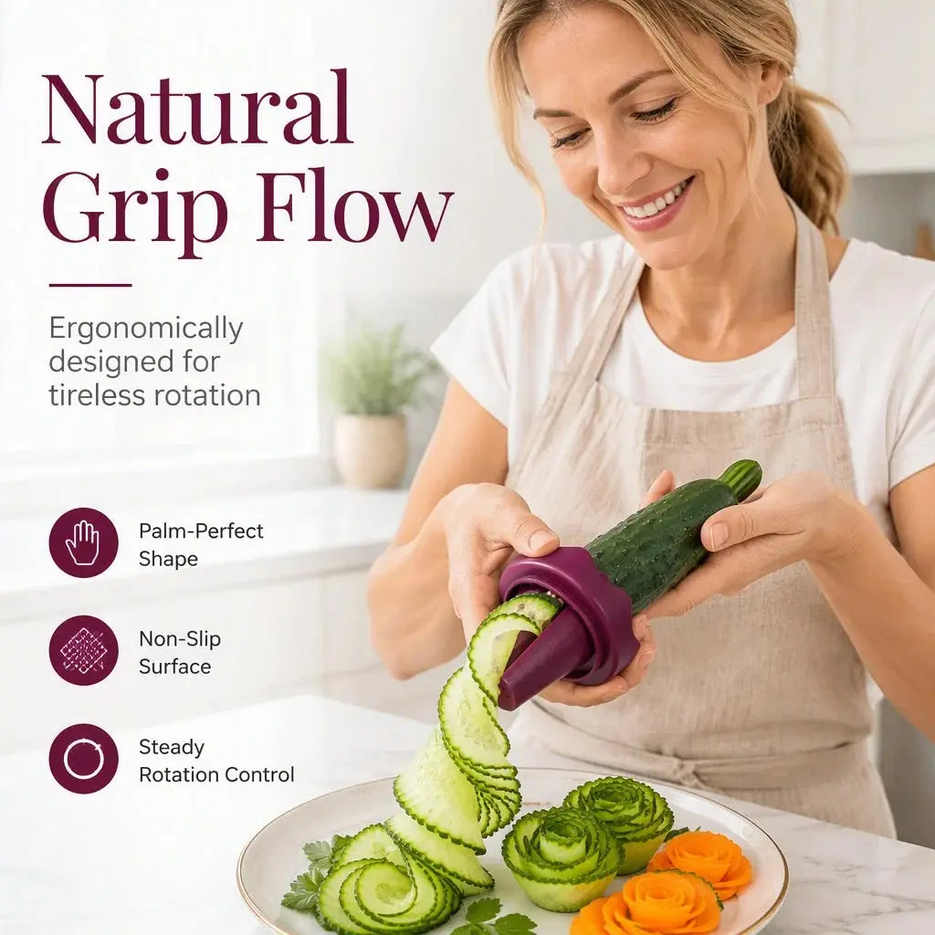 2 piezas 26€🥕✨ Espiralizador y rizador manual de verduras para tallar rosas: ¡convierte zanahorias en rosas al estilo de los restaurantes en 60 segundos! 🌹🍽️