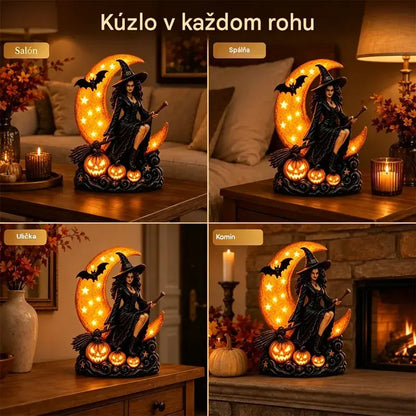 🎃🔮 Čarodejnica a lampa splnu – dekoratívna gotická socha, ideálny darček 🌙 🎃