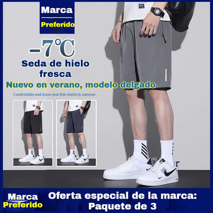 【30%OFF】👖😎【Juego de 3 piezas】【M-8XL】Shorts elásticos de secado rápido para hombre