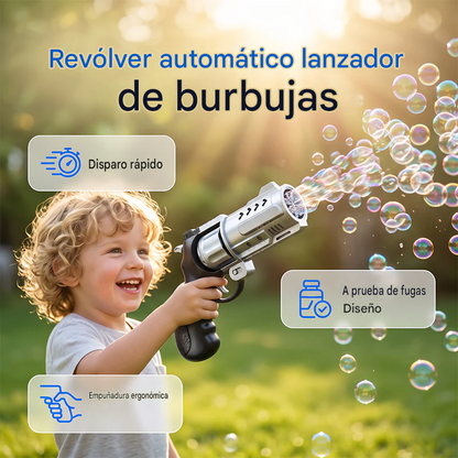 🔫Revólver eléctrico de juguete con burbujas para exteriores para niños