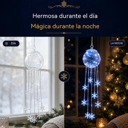 ⏳ Último día del 49% de descuento – ❄️ Adorno Crystal Sparkling™ | Diseño de bola de cristal, copos de nieve en capas, luces LED azul hielo de ensueño, perfecto para árboles de Navidad, ventanas y acogedoras decoraciones invernales 💎