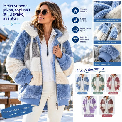 ☃️Vremenski ograničena ponuda, 35% popusta❄️【S-5XL】Novi ženski zimski prugasti debeli kaput od flisa za 2026. godinu