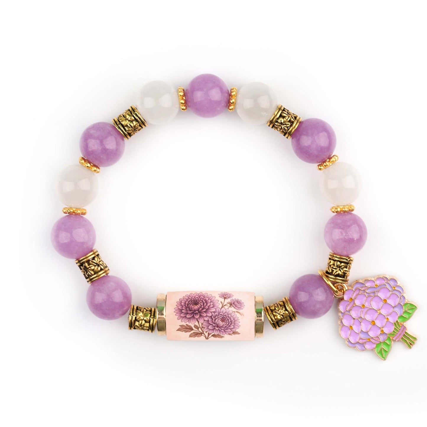 🔥🔥【Kúpte 1 a získajte 1 zadarmo】Získajte 2 položky len za 22 eur🎁✨Náramok s kvetmi k narodeninám v decembri, prívesok s kvapkou oleja z zliatiny a ružou v kombinácii s náramkom z chalcedónu🌸