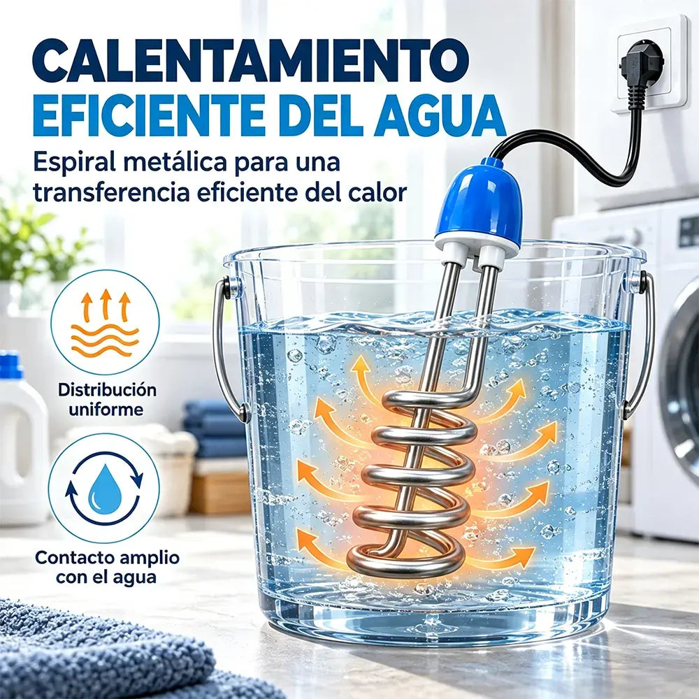 Calentador de agua por inmersión de 1500 W y 220 V para camping y cubos de agua
