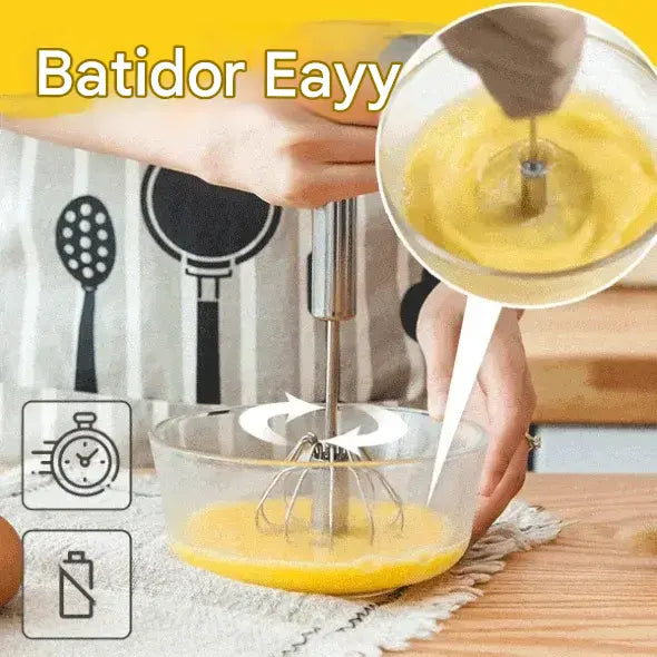 【2 artículos por 28 €】Batidora de huevos semiautomática, mezcladora de huevos, herramienta de acero inoxidable para hornear y amasar.
