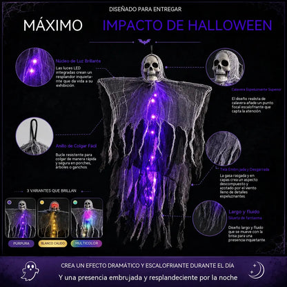 🎃🎃Fantasma colgante de Halloween con luces LED