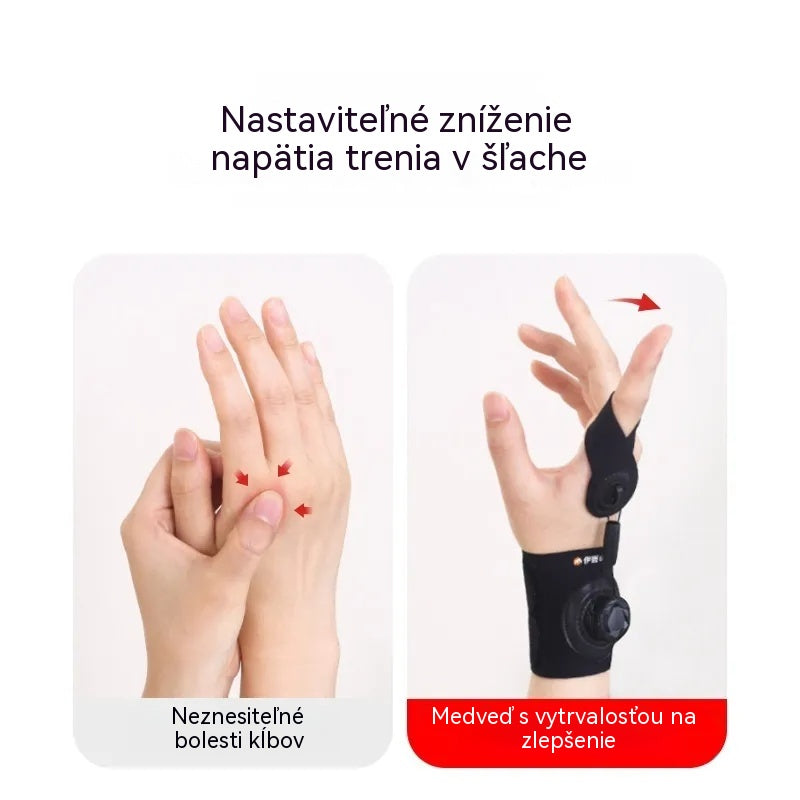 Korektor prstov s rotačným systémom – dlaha na zápal šliach, ohnutý alebo zablokovaný prst, ochrana kĺbu a univerzálna fixácia (5 prstov)