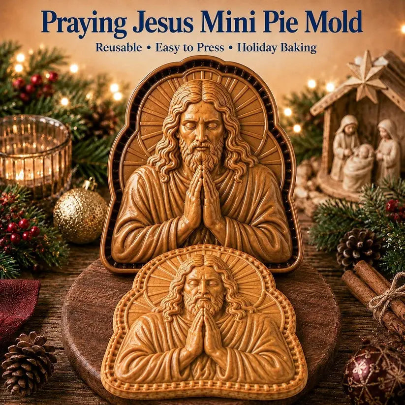 ✝️ Colección de mini moldes para tartas navideñas Faith & Nativity | Moldes reutilizables con relieve para dar forma a tartas con detalles como Jesús orando, el pesebre de la Natividad, etc. 🥧✨