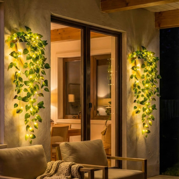 💡💡Luces LED verdes con forma de vid para la decoración del hogar.