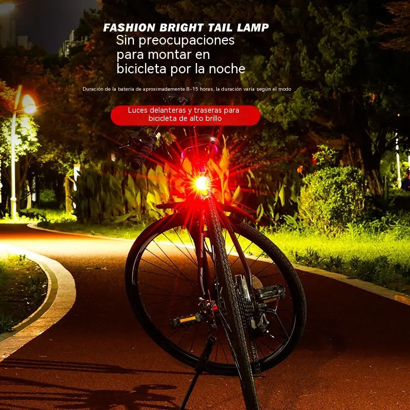 2 piezas 25 €-【Rojo*1 + Blanco*1】🚴 ¡Oferta a mitad de precio! 💡 Juego de luces recargables por USB para bicicleta — LEDs de alta luminosidad, carga USB, fácil instalación — Ideal para paseos nocturnos y desplazamientos urbanos 🚦