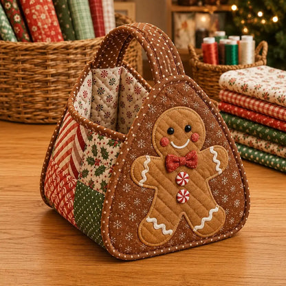 🎁🎁Prešívaný prenosný košík s vianočným motívom