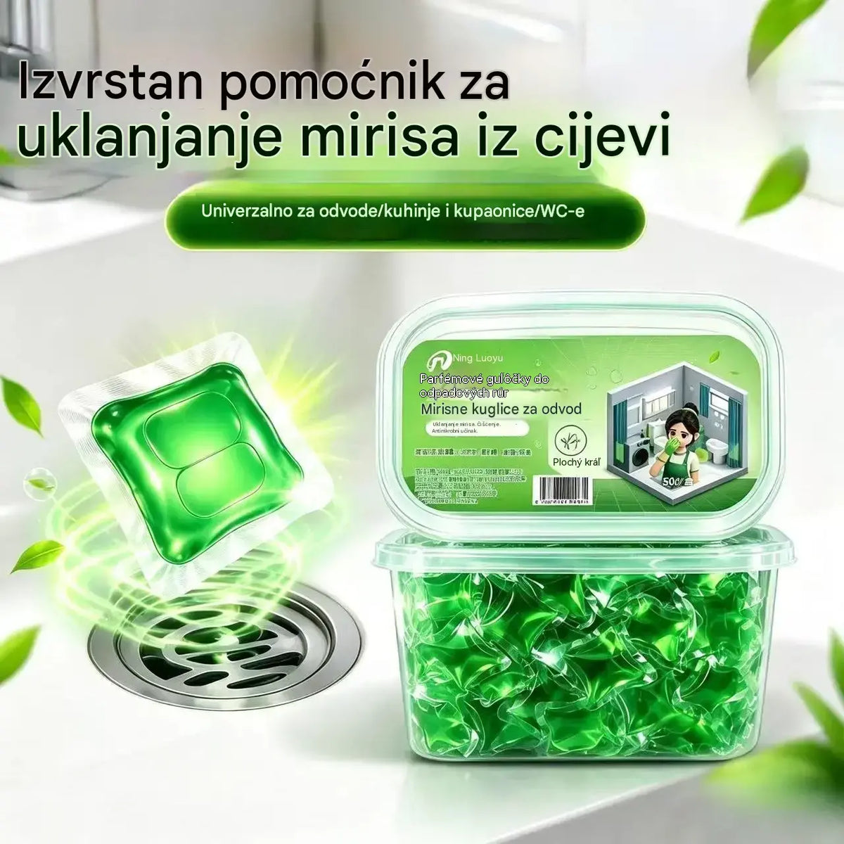 2 pakiranja (100 tableta) za 25 eura. Kapsule topljive u vodi za uklanjanje mirisa iz odvoda - savršeno rješenje za sprječavanje širenja mirisa u kupaonicama i kuhinjama.
