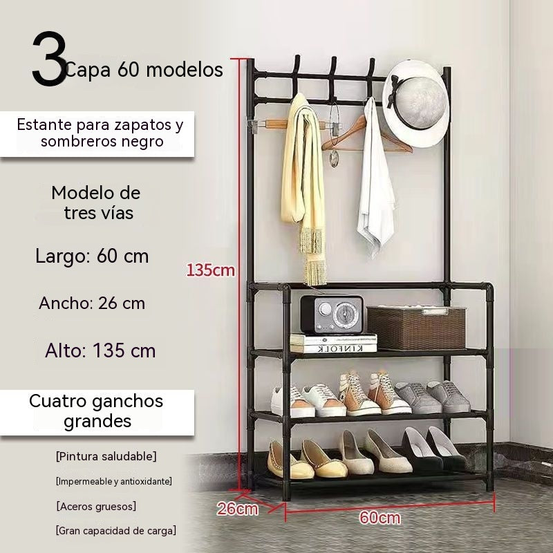 😍😍Perchero 3 en 1 para abrigos, sombreros y zapatos con soporte.