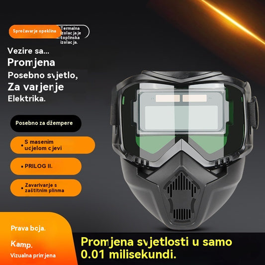 🔥😎Potpuno automatska maska za zavarivanje s promjenjivom svjetlošću i zaštitnom maskom za zavarivače