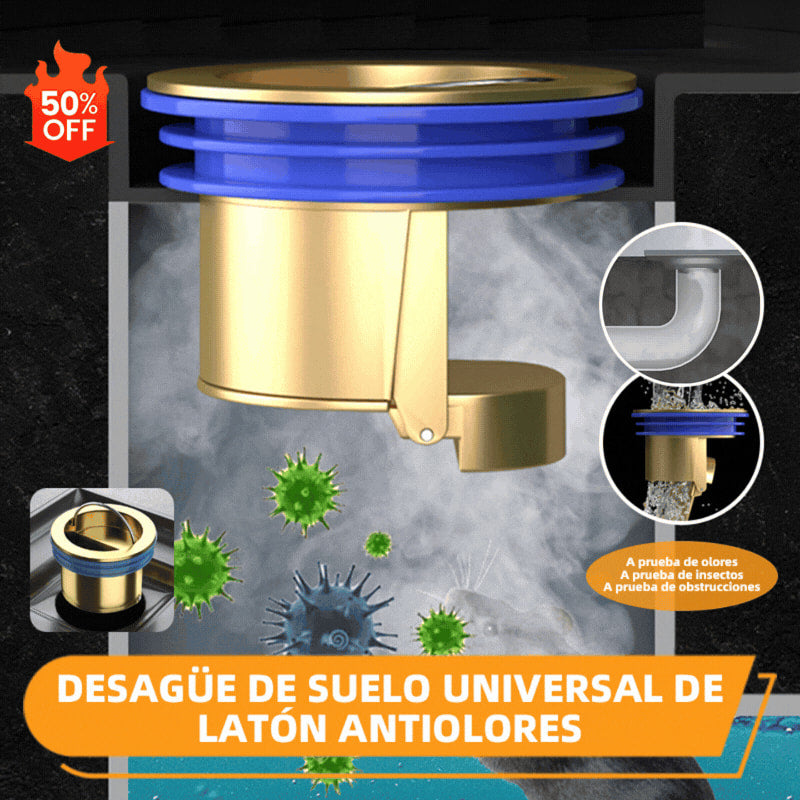 🔥✨2 artículos por 23 euros🔥¡Compra 1 y llévate 1 GRATIS!🔥 Desagüe universal de latón para suelo con núcleo desodorizante antiolor 🚿✨