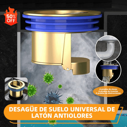 🔥✨2 artículos por 23 euros🔥¡Compra 1 y llévate 1 GRATIS!🔥 Desagüe universal de latón para suelo con núcleo desodorizante antiolor 🚿✨