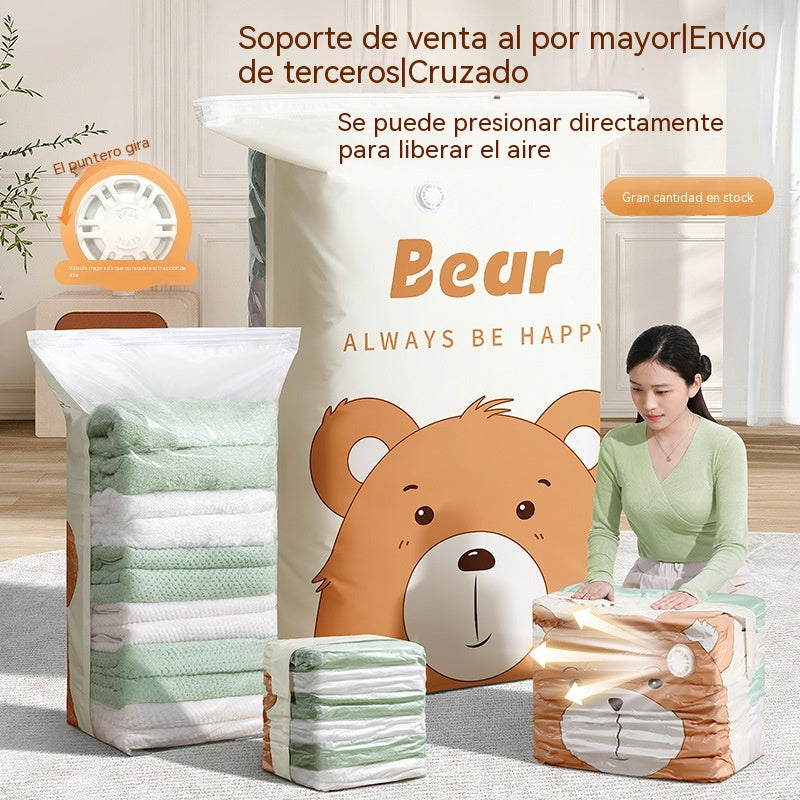 🧳【Juego de 5 piezas】💨 Bolsa de almacenamiento al vacío grande y compresible: no requiere bomba, es a prueba de fugas e ideal para ahorrar espacio en maletas y en casa ✈️