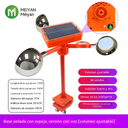 🐦🦉【NUEVO】Nuevo ahuyentador de pájaros con voz ajustable, alimentado por energía solar y eólica, mejorado