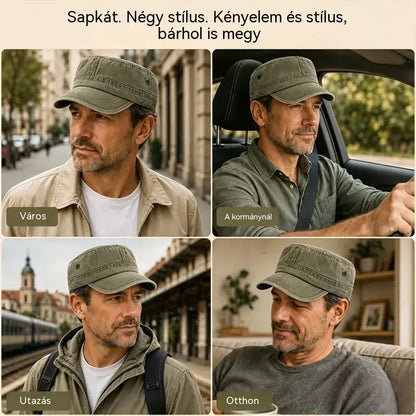 Mosott vintage stílusú katonai kadét sapka nőknek és férfiaknak