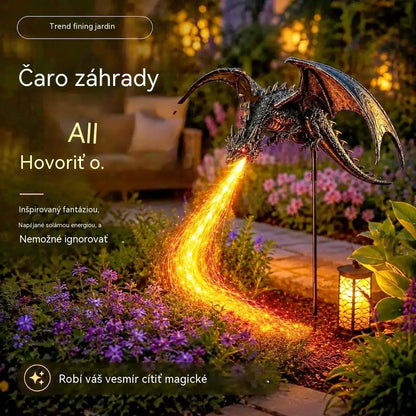 Nový produkt: Dekoratívna záhradná lampa v tvare ohnivého draka napájaná solárnou energiou.