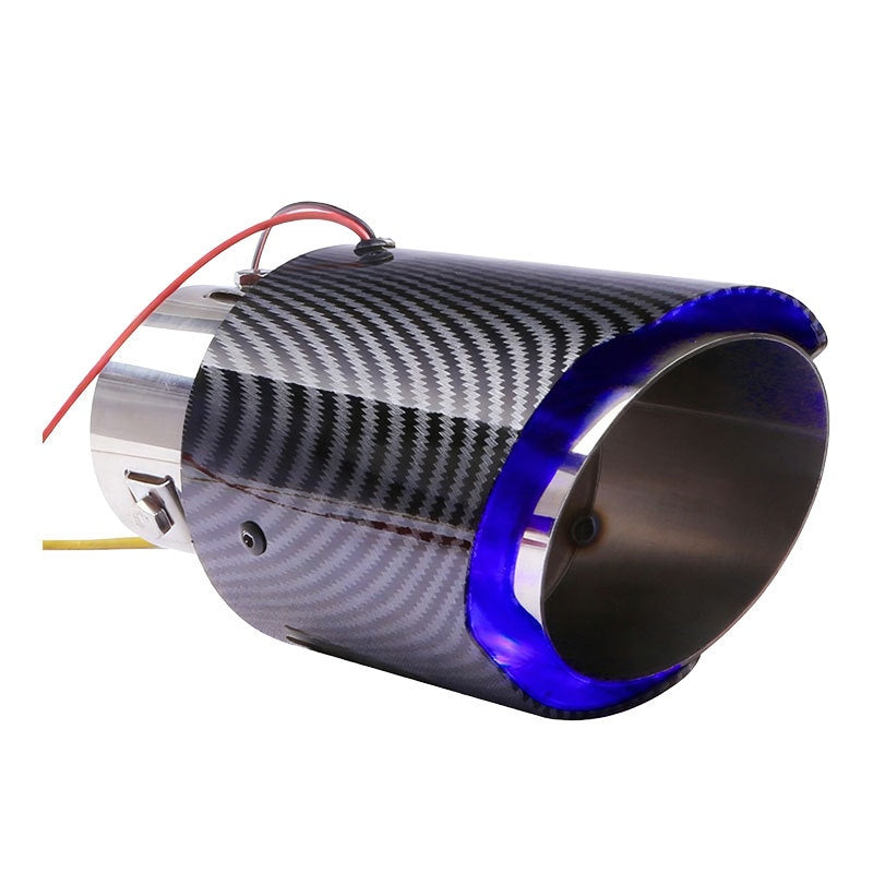 🚗🚗Tubo de escape con LED de fibra de carbono.