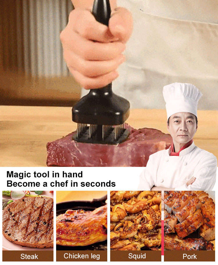 【2 komada 23 Euro】🥩 Omekšivač mesa od igala od nehrđajućeg čelika – omekšava meso bez gnječenja.