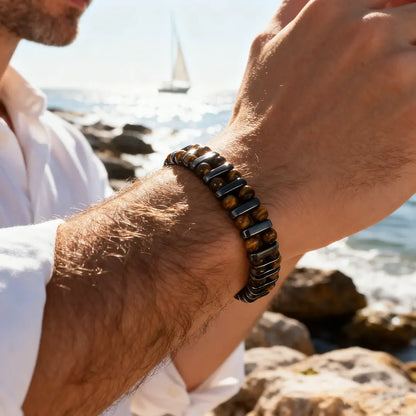 🌟🌟Pulsera de moda para hombre con ojo de tigre natural