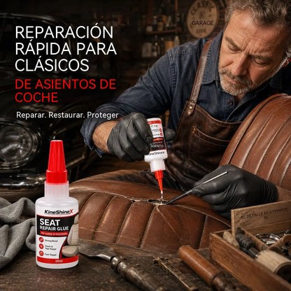 🚗 Adhesivo de secado rápido para cuero de asientos de coche: adhesivo de vinilo y cuero con boquilla de precisión, apto para asientos de coche, sofás y muebles de cuero.
